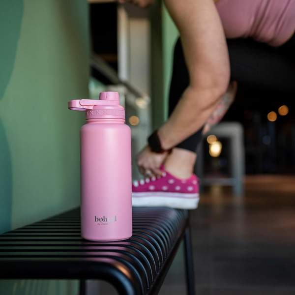 Пляшка для води металева з подвійною вакуумною ізоляцією Bohtal Insulated Sports Bottle 960 ml/32 oz Pink