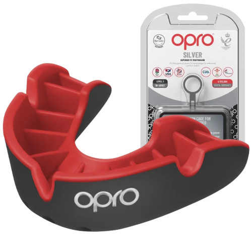 Капа OPRO Silver доросла (вік 11+) Black/Red (art.102502001)