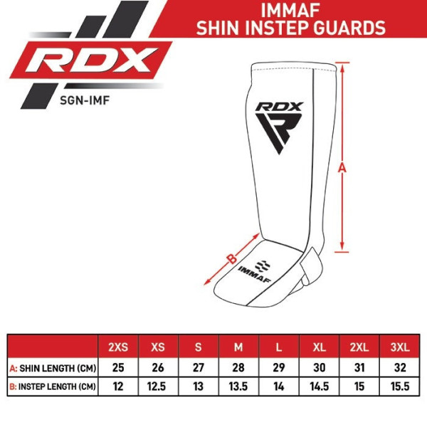 Захист для гомілок та стоп RDX NEOPRENE SHIN INSTEP IMMAF-1-RED-S