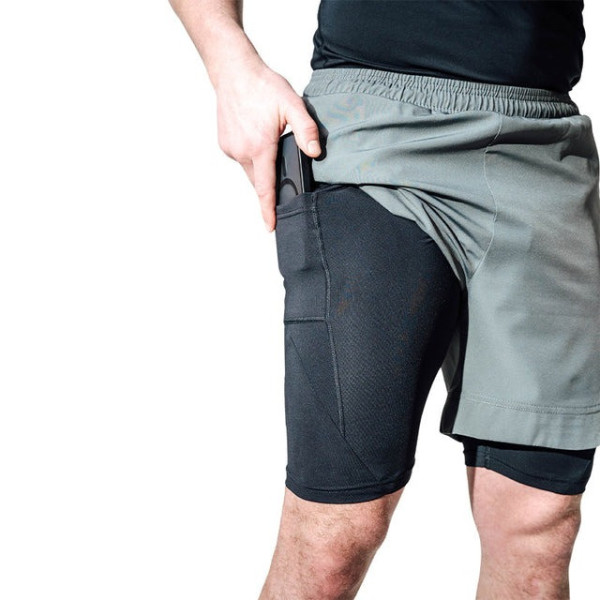 Компресійні шорти для RDX MMA T16 2-в-1 GREY/BLACK-XL