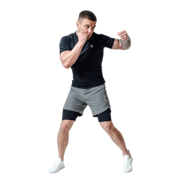 Компресійні шорти для RDX MMA T16 2-в-1 GREY/BLACK-XL