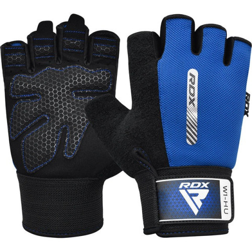 Рукавички для фітнесу RDX W1 HALF BLUE-S