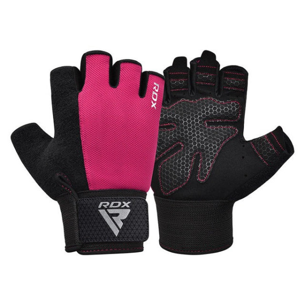 Рукавички для фітнесу RDX W1 HALF PINK PLUS-M