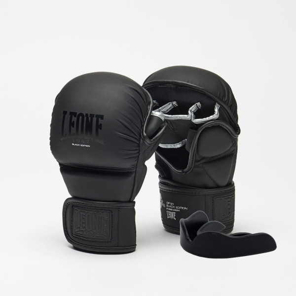 Рукавиці греплінгові для ММА Leone BLACK Edition S (капа в комплекті)