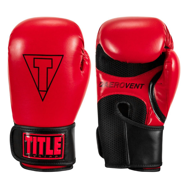 Боксерські рукавиці TITLE Boxing Vegan Gloves Red/Black 8 oz (капа в комплекті)