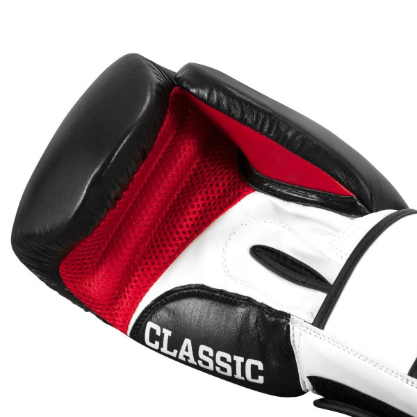Боксерські рукавиці TITLE Classic Leather 2.0 Black/White/Red S 10 oz.