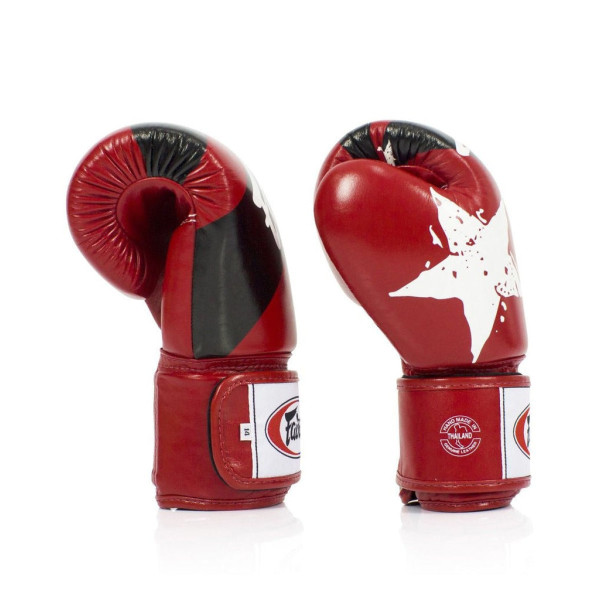 Боксерські рукавиці Fairtex BGV1 Nation Print Red 12 унцій (бинти в комплекті)