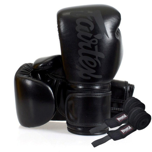 Боксерські рукавиці Fairtex BGV14SB Black 16 унцій (бинти в комплекті)