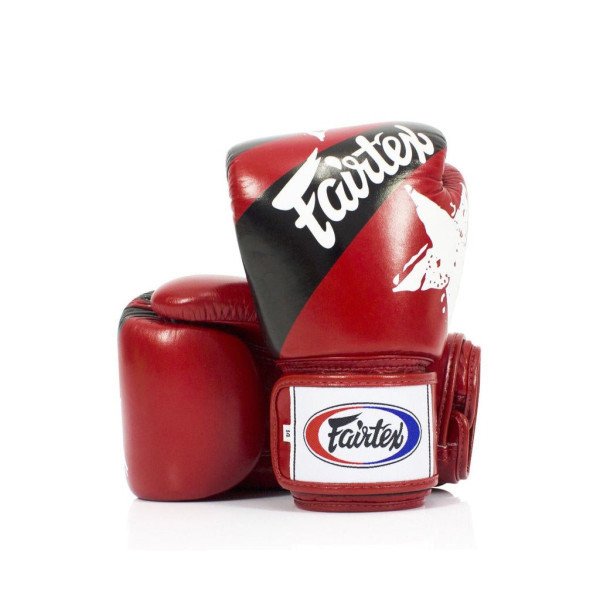 Боксерські рукавиці Fairtex BGV1 Nation Print Red 14 унцій (бинти в комплекті)