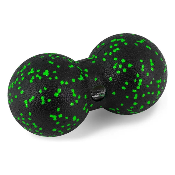 Масажний м'яч подвійний PowerPlay PP-4353 Epp foam peanut ball (d12*24cm.) Чорно/Зелений