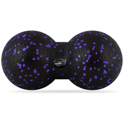 Масажний м'яч подвійний PowerPlay PP-4352 Epp foam peanut ball (d8*16cm.) Чорно/Фіолетовий