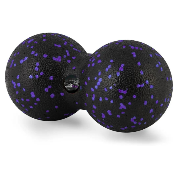 Масажний м'яч подвійний PowerPlay PP-4352 Epp foam peanut ball (d8*16cm.) Чорно/Фіолетовий