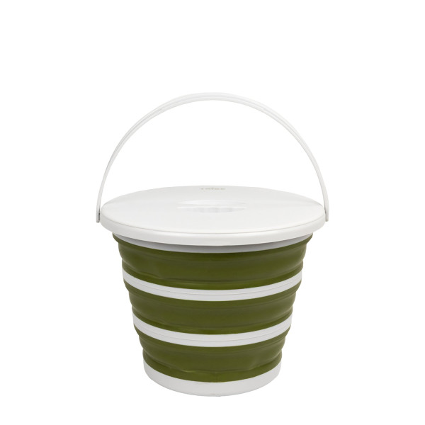 Відро Tribe Water Bucket Lid 10 л силіконове з кришкою T-FJ-0050, olive