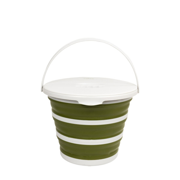 Відро Tribe Water Bucket Lid 10 л силіконове з кришкою T-FJ-0050, olive