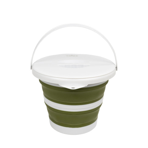 Відро Tribe Water Bucket Lid 5 л силіконове з кришкою T-FJ-0049, olive