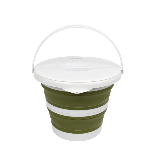 Відро Tribe Water Bucket Lid 5 л силіконове з кришкою T-FJ-0049, olive