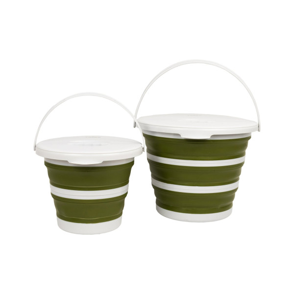 Відро Tribe Water Bucket Lid 5 л силіконове з кришкою T-FJ-0049, olive