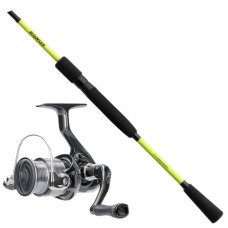 Спінінговий набір Daiwa на щуку й окуня: котушка Daiwa Crossfire LT 2500 + спінінг Flagman Bonus 2,36 м 5–25 г
